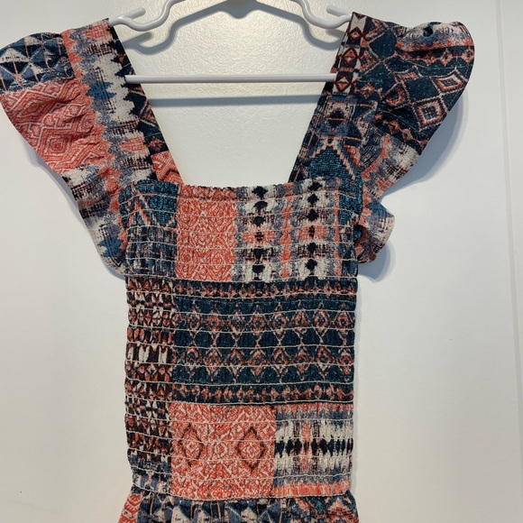 Girls Midi Ruffled cross back dress - Picture 2 of 7